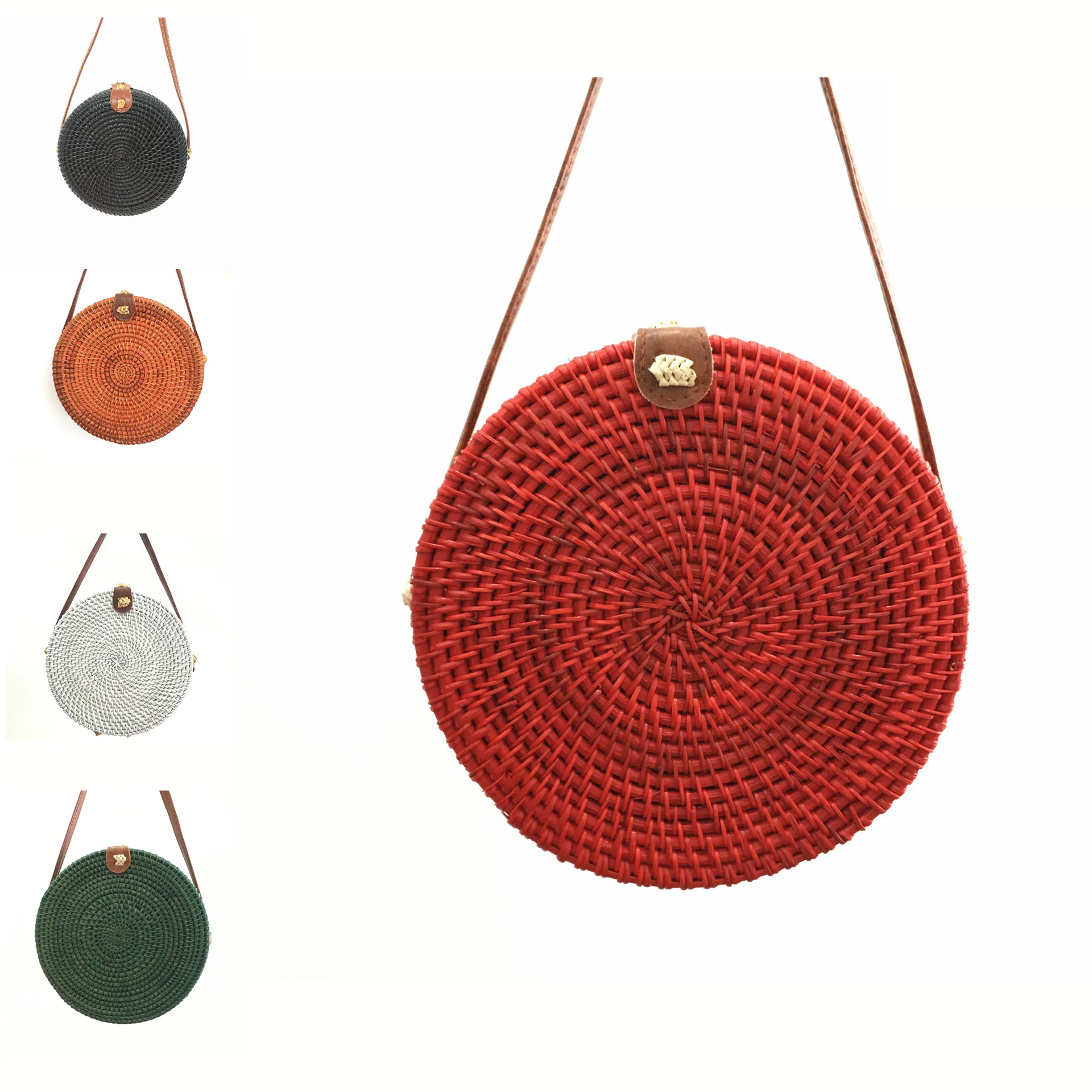 

Colorful Rattan Bags Summer Beach Bags for 2019 Women Vacation Straw Shoulder Bag Designer Famous Brand Crossbody Bags 20*8CM