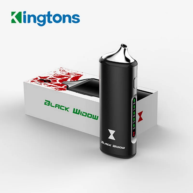 Original Kingtons Black Widow Dry Herb Vaporizer BLK 1600mah Vape Pen E Cigarette Black Widow Nokiva Chamber Herbal Vaporizer