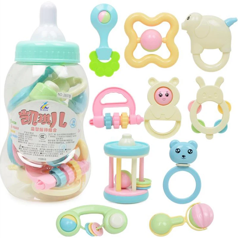 

Bell set milk bottle baby gum baby toys 0-1 years old 6 10 sets of baby toys