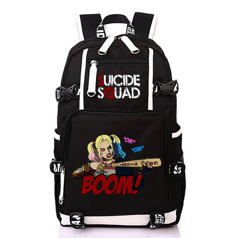 Cartoon DC Comics Suicide Squad Backpack Bag Harley Quinn The Joker Notebook Backpack Knapsack Trav