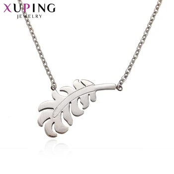 

Xuping Fashion Leaf Shape Necklace Pendant Simple Temperament Jewelry for Women Valentine's New Year's Day Gift 43491