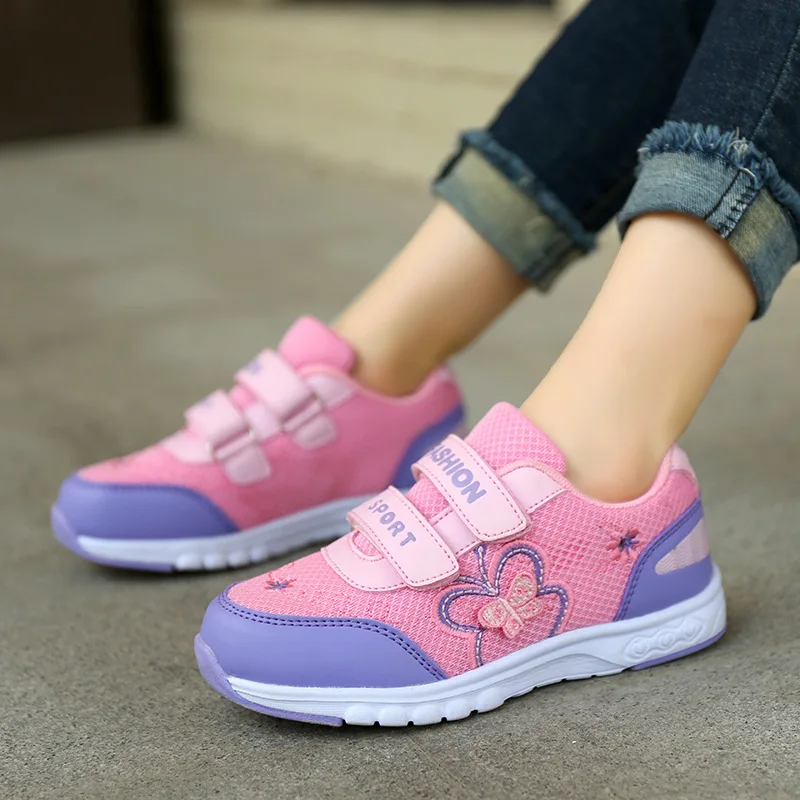 Pink Rose Kids Sport Shoes Breathable Mesh Shoes Size 27 37 School