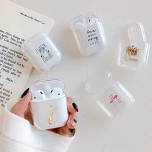 Милый чехол для Apple airpods чехол мультфильм Прозрачный bluetooth наушники чехол для Airpods 1 2 защитные наушники Жесткий Чехол