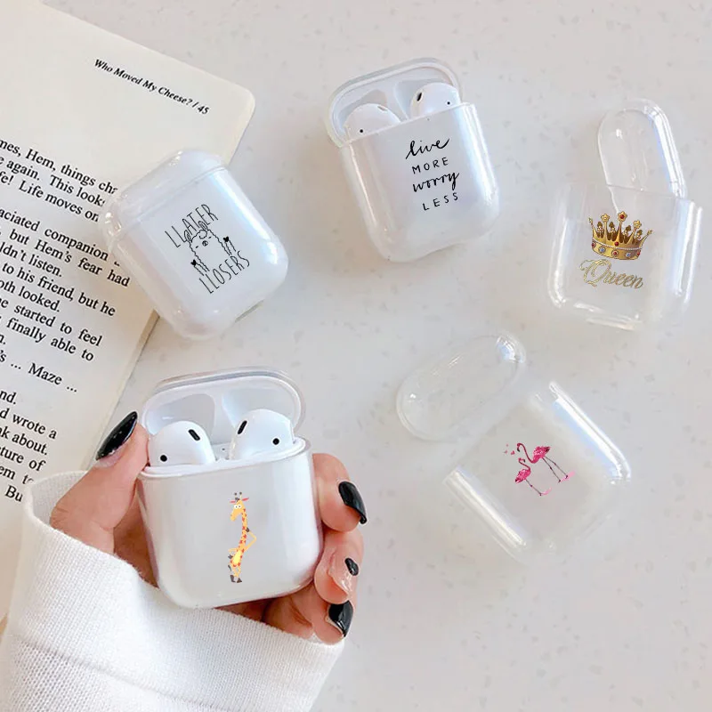 Милый чехол для Apple airpods мультяшный Прозрачный Bluetooth наушников Airpods 1 2 защитный