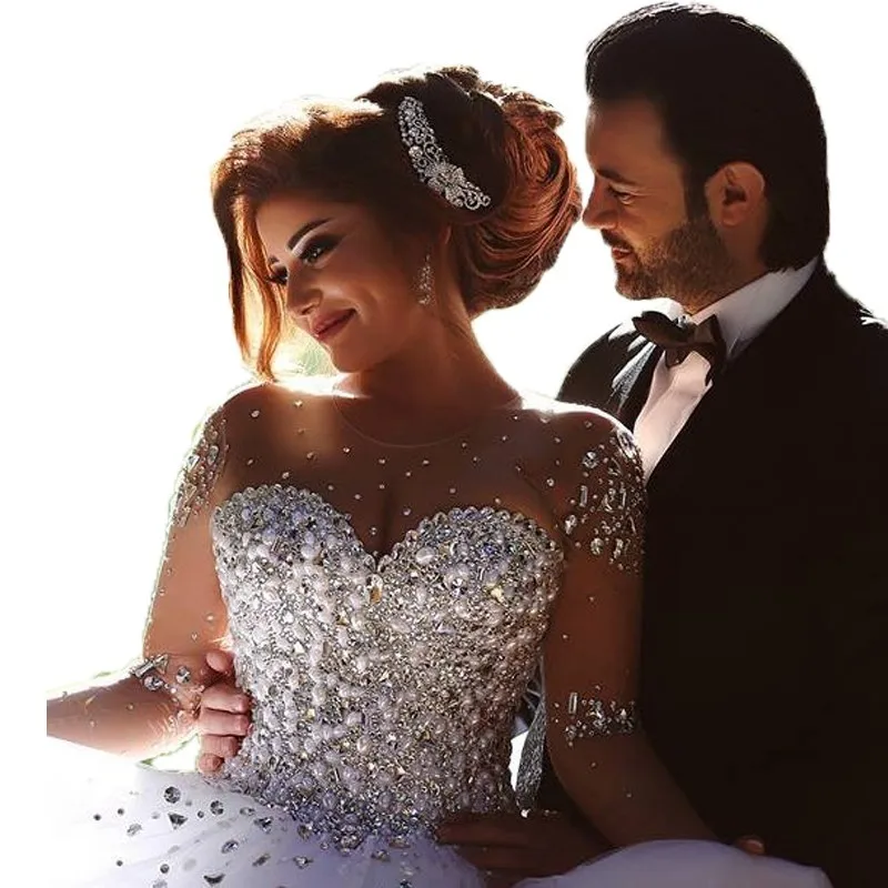 2016-Monalisa-Women-Wedding-Dresses-Long-Sleeves-Ball-Gown-Crystal-Beading-Floor-Length-Vestidos-De-Novia (3)