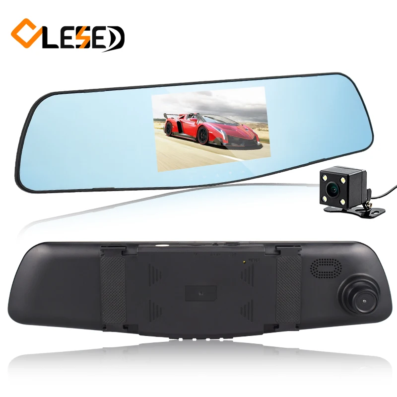 

dual lens car camera rearview mirror auto dvrs cars dvr recorder video registrator full hd1080p dash cam portable camcorders