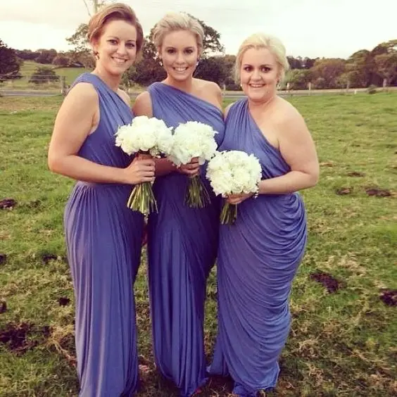 Burnt Orange One Shoulder Bridesmaid Dresses: Long Draped Dress with Split - Maid of Honor Dresses image 6