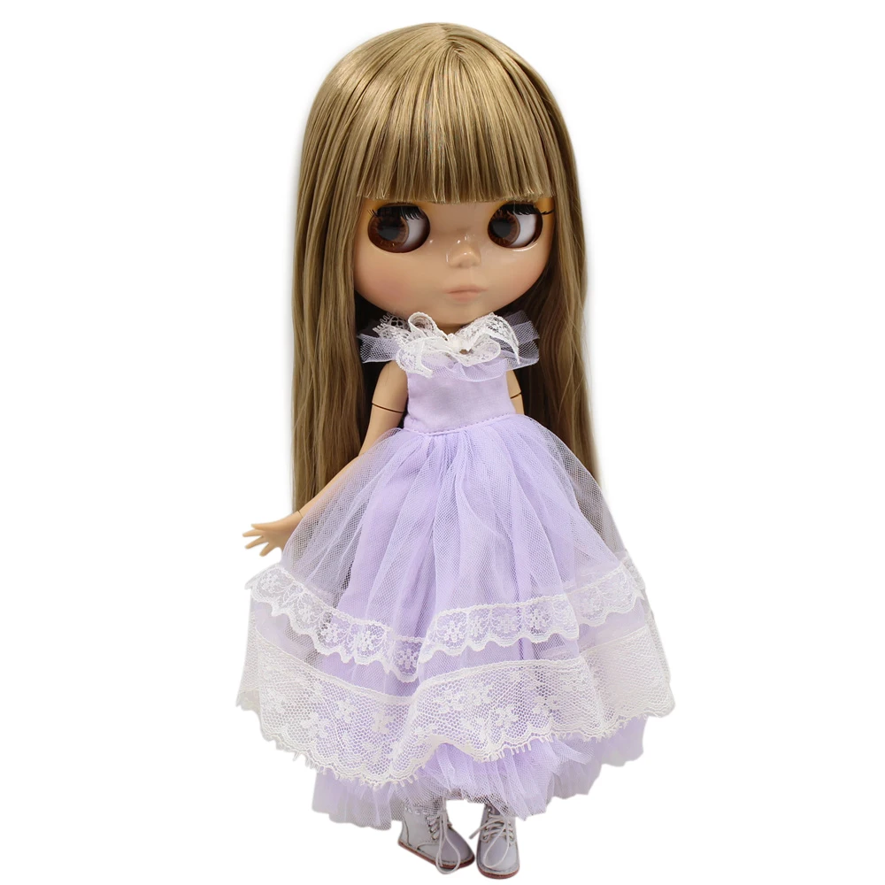 

ICY Nude Blyth Doll Serires No.230BL0662 Brown Straight hair JOINT body burning skin with big breast Factory Blyth