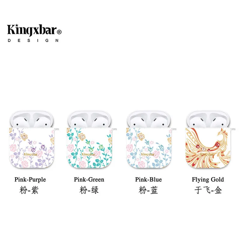 For Airpods 2 Case Accessories Airpods Wireless Charging Bluetooth Headphone Holder Bag Protective Cover With Crystals KINGXBAR