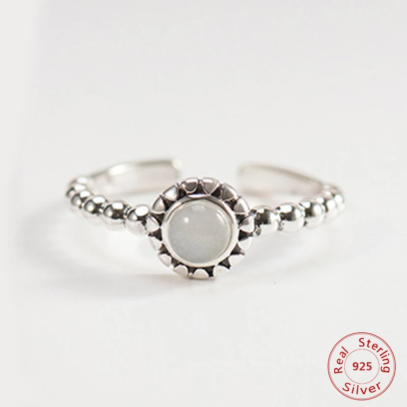 

Genuine 925 Sterling Silver Open Finger Rings for Women Creative Twist White Stone Female Accessories Ladies Punk Rings