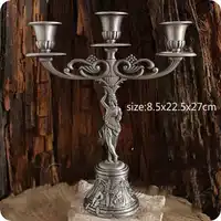 3 สไตล์คลาสสิก Antique Bronze ที่วางเทียนโลหะ Candelabra Home ตกแต่งสำหรับงานแต่งงานเทียน