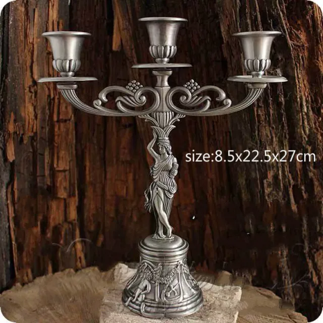 3 Style Classic Antique Bronze Candle Holders Stand Metal Candelabra