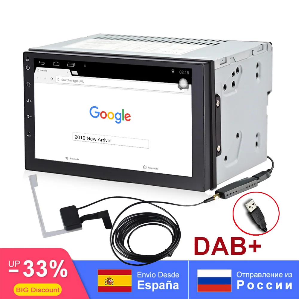 2019 NEW 2din android car radio auto bluetooth double din multimedia universal GPS Navigation 1024*600 support dab SWC AM FM RDS