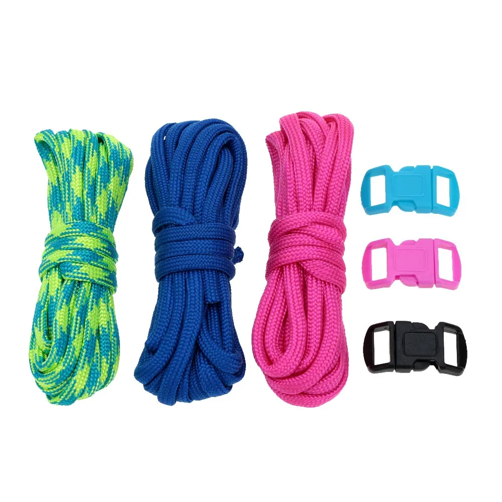 

3Pcs 2.5m Paracord 7 Strand Parachute Cord Outdoor Emergency Survival Tool Hand-knitted DIY Kits