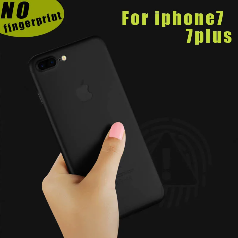 For iphone 7 7 plus case hard PP material Phone Back Cover translucent and black Shell