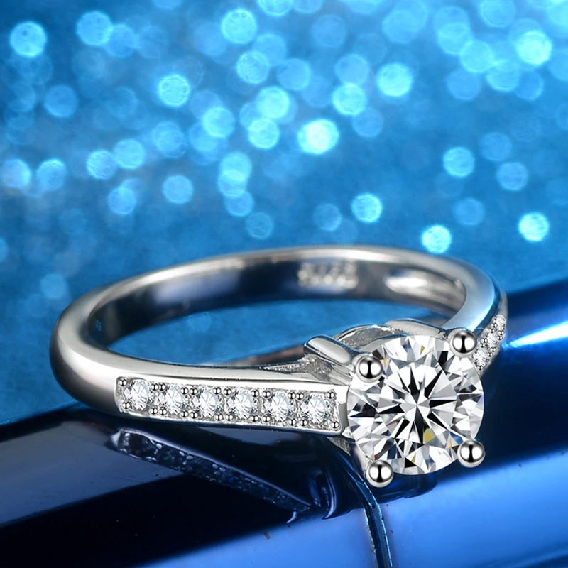 LXOEN Мода 4 зубец большой цирконий обручальное кольцо с белым золотом цвет друзы Кристалл Кольца для женщин вечерние ювелирные изделия аксессуары