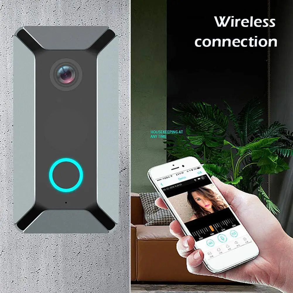 

V6 720p 2.4G WiFi Wireless Doorbell Camera Two-way Audio Cloud storage Waterproof Phone Intercom Remote Monitoring Alarm