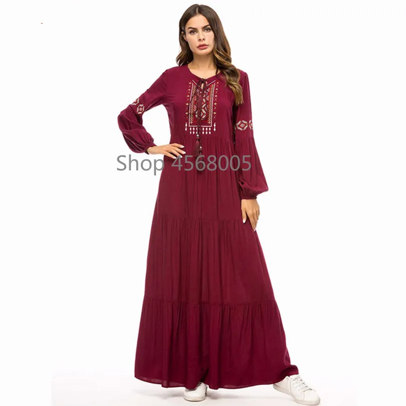 Абая для женщин Bangladesh Caftan Дубай кафтан исламский халат с длинными рукавами