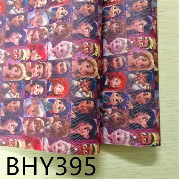 

Free shipping 1pcs/7.6*12inch cartoon print leather viny fabric BHY395