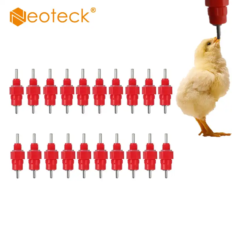 Neoteck 20 Pcs Chicken Nipple Drinking Feeder Auto Drinker Water
