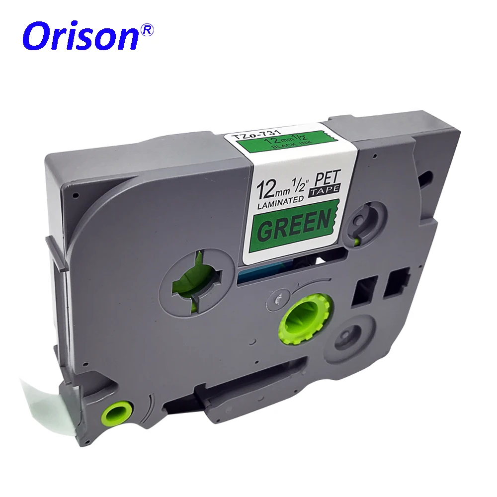 

Orison 12mm Green TZE731 TZ731 For Brother P-Touch Printer Label Tape TZE-731 TZ-731 TZ TZe 731 Laminated Printer Ribbons
