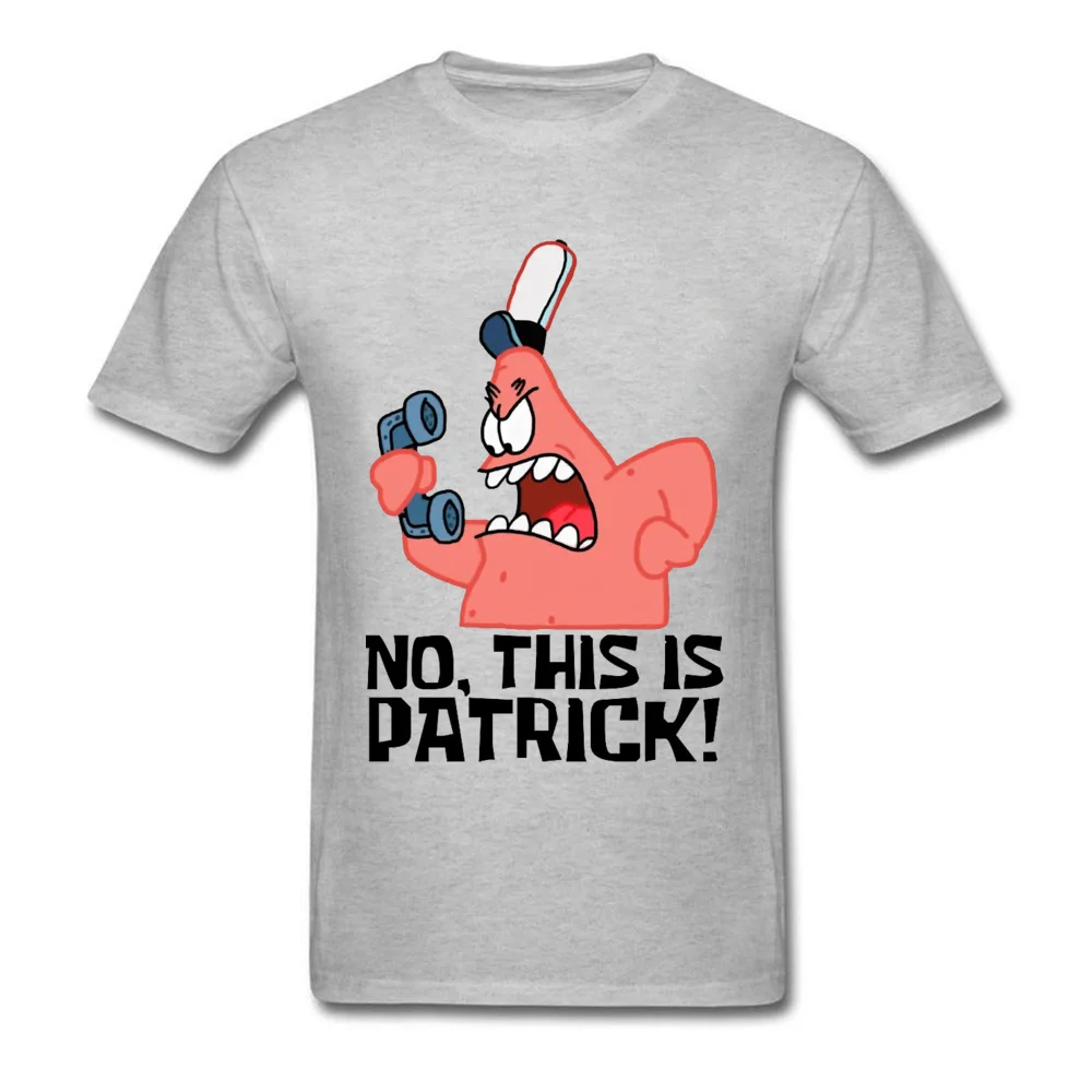 Slim Fit Men T-shirts No-This-Is-Patrick Design Tops T Shirt Pure Cotton Short Sleeve Casual Tops Shirts Round Neck No-This-Is-Patrick grey