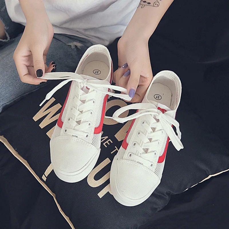 

Xia Xinkuan Ventilation Canvas Stripe Network Hollow Out Low Help Generation-ALEX