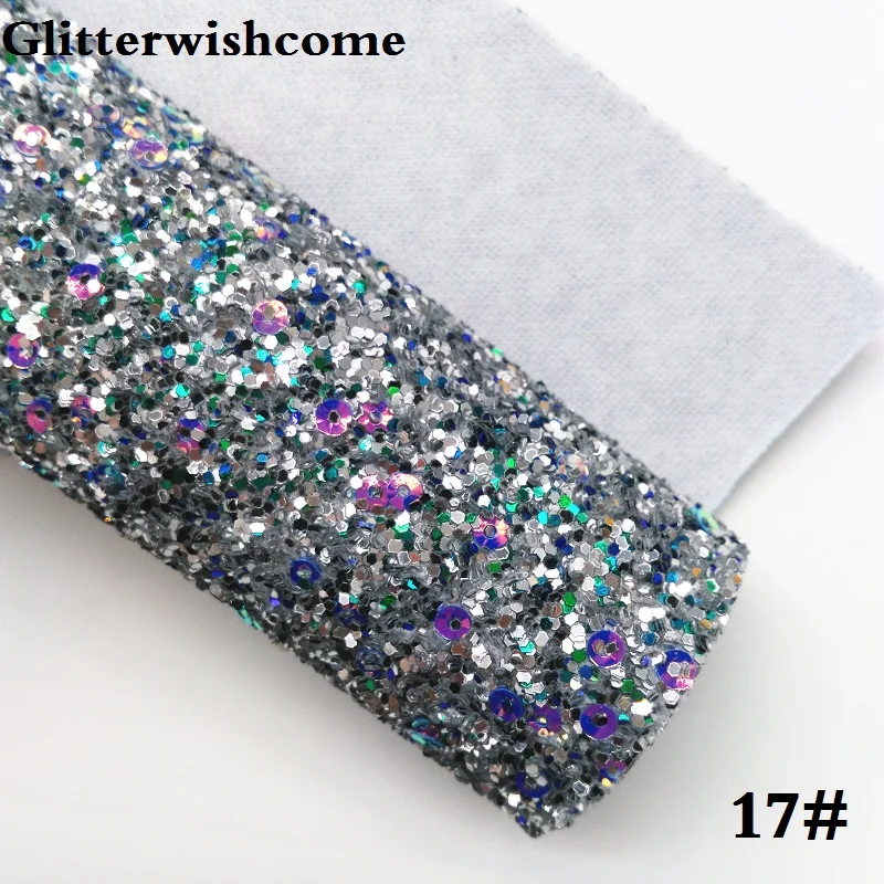 Glitterwishcome 21X29 см A4 размер с эффектом блестящей кожи лист, блеск винил для Луки, GM028A - Цвет: 17