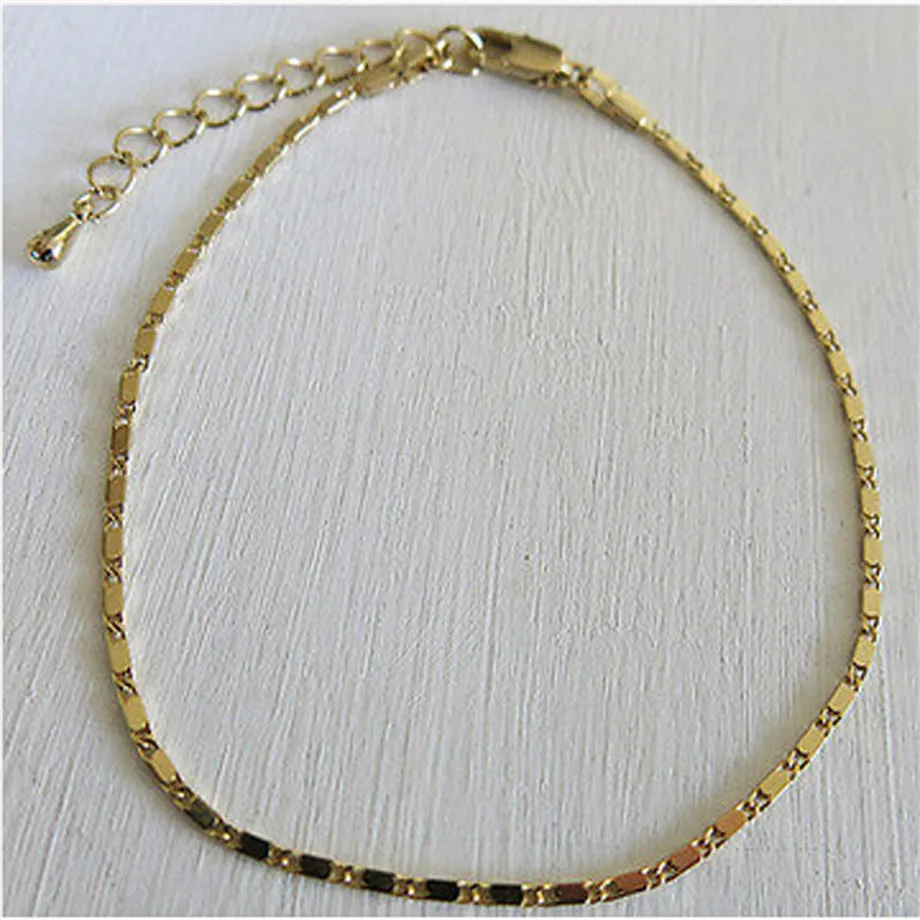 Simple Woman Anklets Casual/Sporty Gold Silver Color Chain Women Ankle Bracelet Jewelry