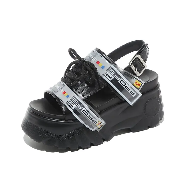 

2019 summer new style with casual flat bottom platform shoes with a buckle with open toe women's sandals sale
