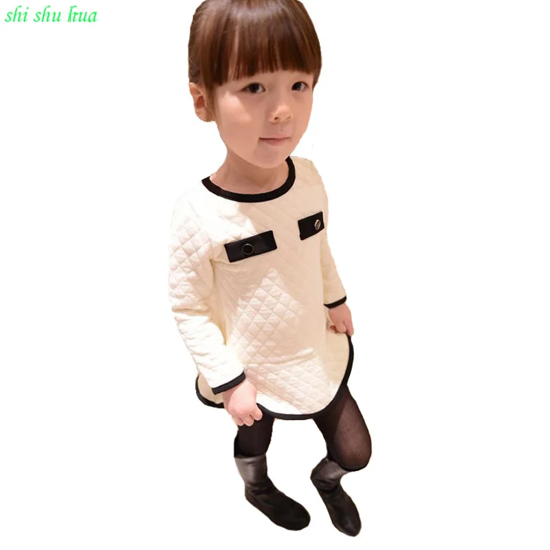 

Girl Clothes Spring and Autumn Winter Long Sleeve Thickening Dress Baby Fashion Warm Dress 2-6year Girl Dresses Cotton Hot sale