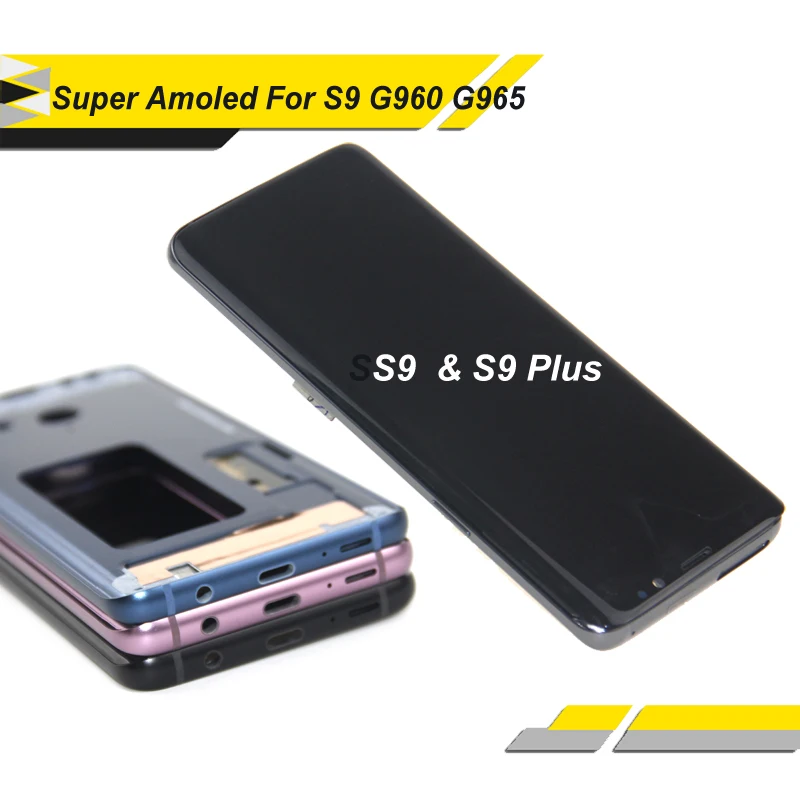 

2960*1440 Super Amoled LCD with Frame for SAMSUNG Galaxy S9 Display S9+ Plus G960 G965 Touch Screen Digitizer