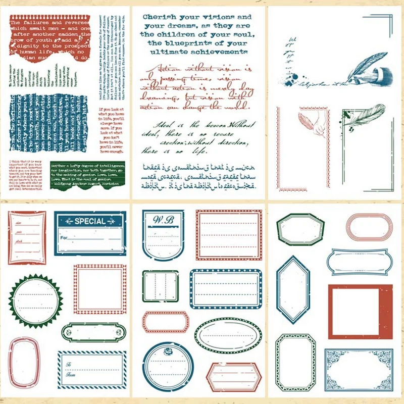 

vintage colorful lable transparent silicone clear stamp for scrapbooking album DIY craft decoration rubber stamp stationery