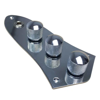 

New 1 Piece 3 Bands Active Passive Preamp Jazz Bass Control Plate Assembly Knobs Pots