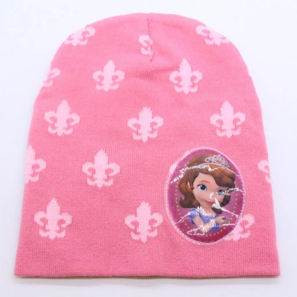 

Baby Kids 2019 Winter Warm Hat Sofia Princess Cartoon Character Printed