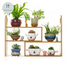 Луи Мода завод shelvecreatic современные плавающие окна твердой древесины маленький цветок стойки Столешница Мини мясистый бамбук