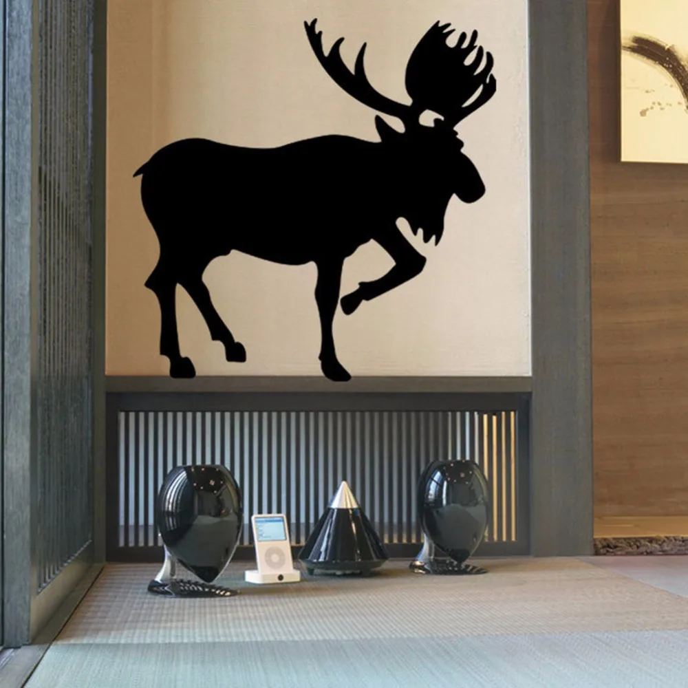 Abstrakte Schwarz Hirsche Elch Kunst Fur Kinder Wohnzimmer Restaurant Charakter Dekoration Rustikale Wohnkultur Wandtattoos Aufkleber Wandaufkleber Aliexpress