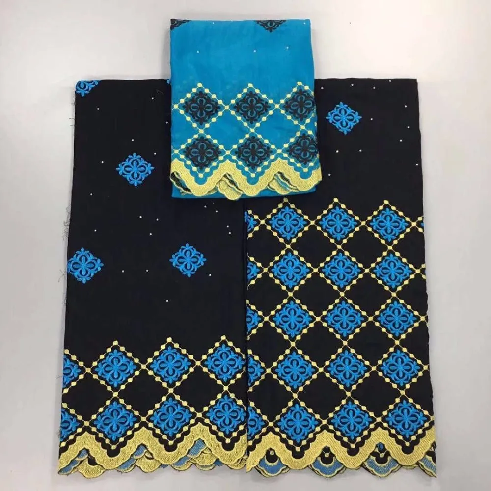 

Cotton Lace Black Blue Color African Swiss Cotton Lace Set in 3pcs Set Cotton Lace Swiss Fabric for Lady Dressing Party 30