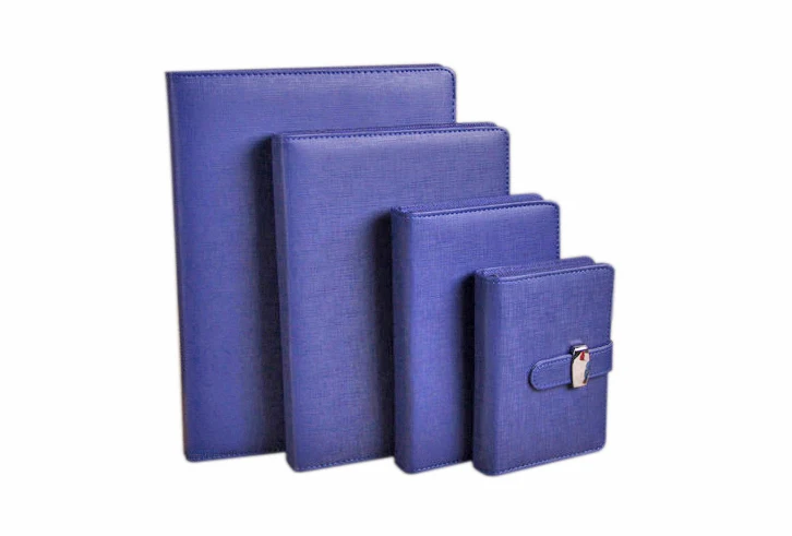 Новейший кожаный планировщик 6 колец записная книжка с ежедневник ручка сумка цветные наклейки линейка подарочный набор - Цвет: dark blue