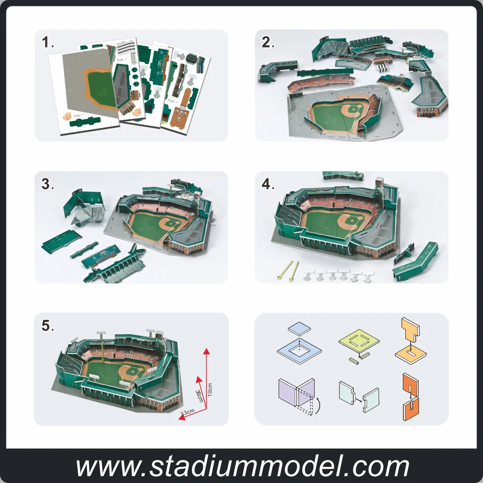 MajorLeagueBaseball MLB Fenway Park Stadium BostonRedSox 3D головоломка бумага для моделирования игрушки вентиляторы коллекция сувенир