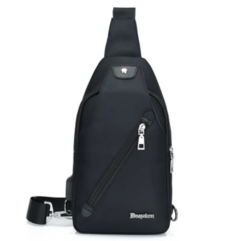 

Fashion usb charging travel Messenger bag canvas men's chest bag Casual simple wild fashion men's bag handbag Shoulder bag