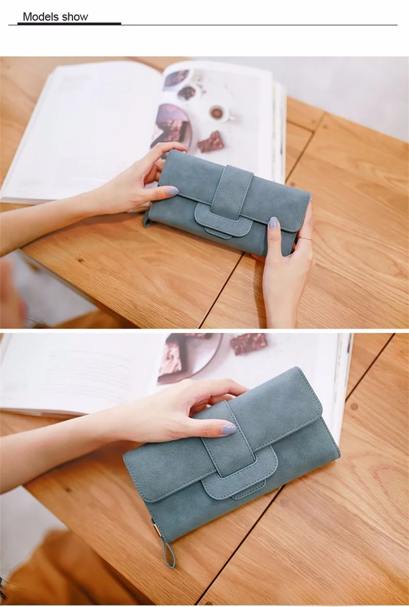 Multi-card holder long wallet size reference showing dimensions