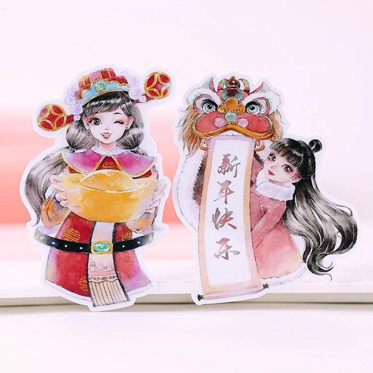 22 шт. креативные kawaii милые самодельные новогодние наклейки для
