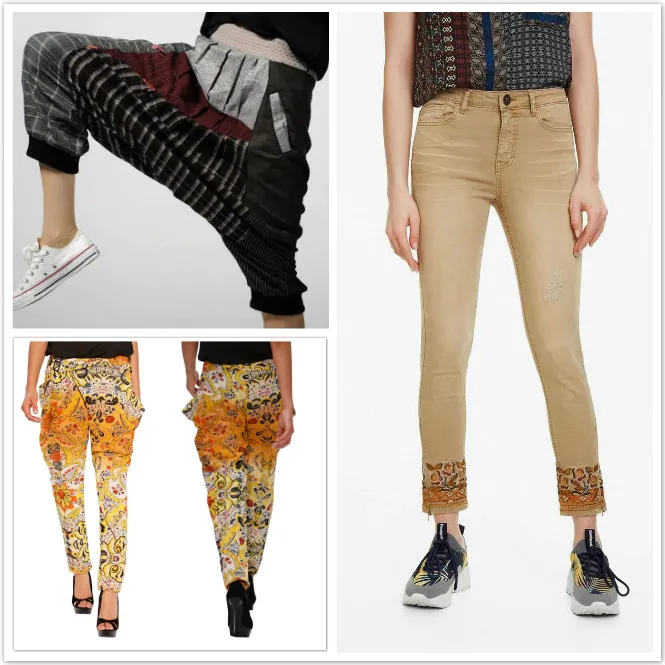 

Original single-tail Spanish Ms. Deg Spring and Autumn Multi-pocket Nine-minute Pants