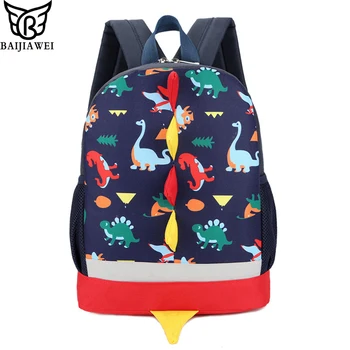 

BAIJIAWEI New Cartoon Dinosaur Backpack For kindergarten Kids Cute School Bags Baby Knapsack Bags Children Backpack