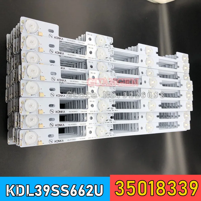 New 100Pieces LED backlight bar for KONKA KDL39SS662U 35018339 35018340 327mm 4 LEDs( 1 LED 6V)