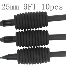 10 шт. 9FT одноразовая Нескользящая силиконовая трубка рукоятки машинки для татуировок круглый наконечник Высокое качество 25 мм