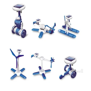 

3D Puzzles Solar Energy Robot Toys Learning Machine Novelty toys Solar Toys 6 in 1 Educational Toys for Children Kids