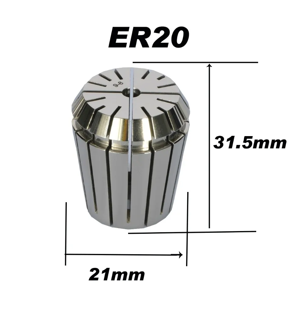Высокая точность ER20 точность 0,008 мм пружинный Колле для фрезерного токарного станка с ЧПУ инструмент гравировальный станок
