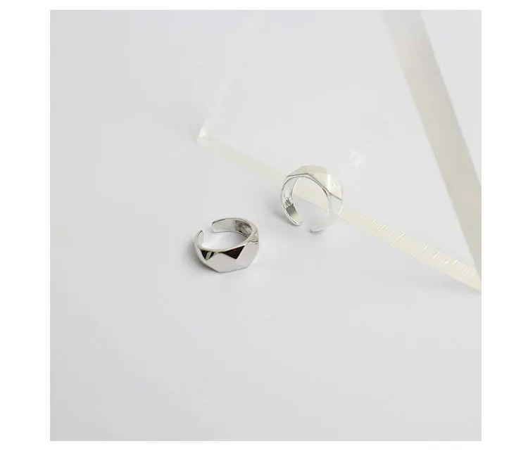 F.I.N.S 925 пробы Серебряное кольцо на палец, вырезанное на поверхности колец для мужчин и женщин, регулируемое кольцо с открытым манжетом, модные ювелирные изделия, вечерние, подарок
